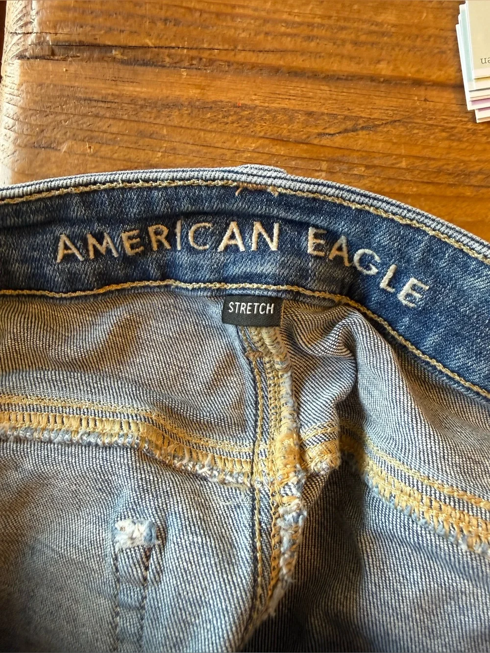 P125 - American Eagle Outfitters Distressed Light Blue Denim Cutoff Shorts